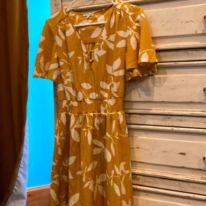 Gold Floral Dress